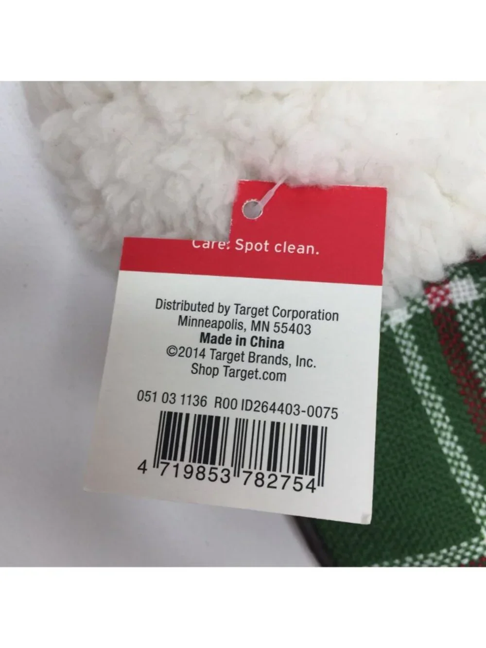 Country Green Plaid Sherpa Mini Christmas Stocking Holiday Ornament Decoration